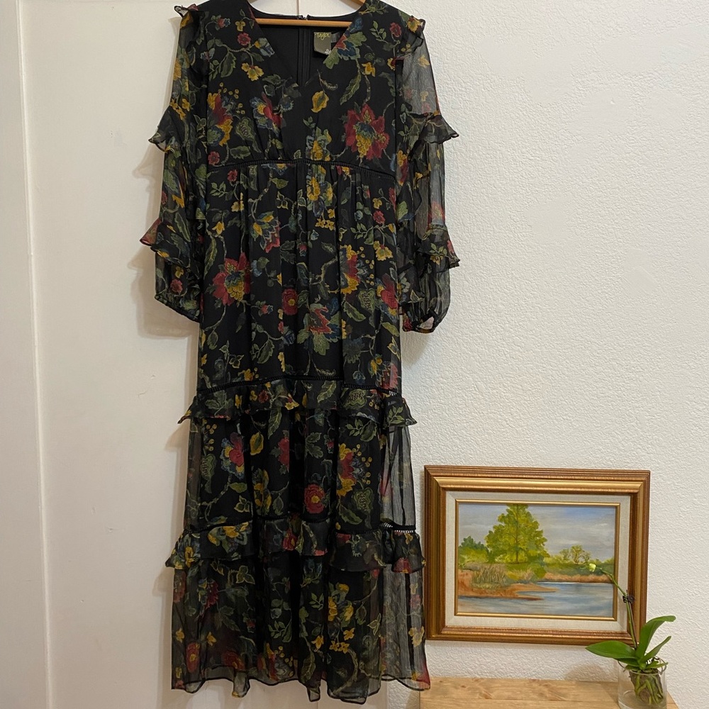 Taylor Floral Chiffon Midi Dress